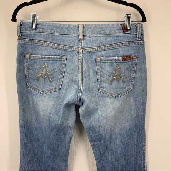 7 For All Mankind Womens 27 Jeans A Pocket Bootcut Low-rise Stretch Light - Picture 12 of 14